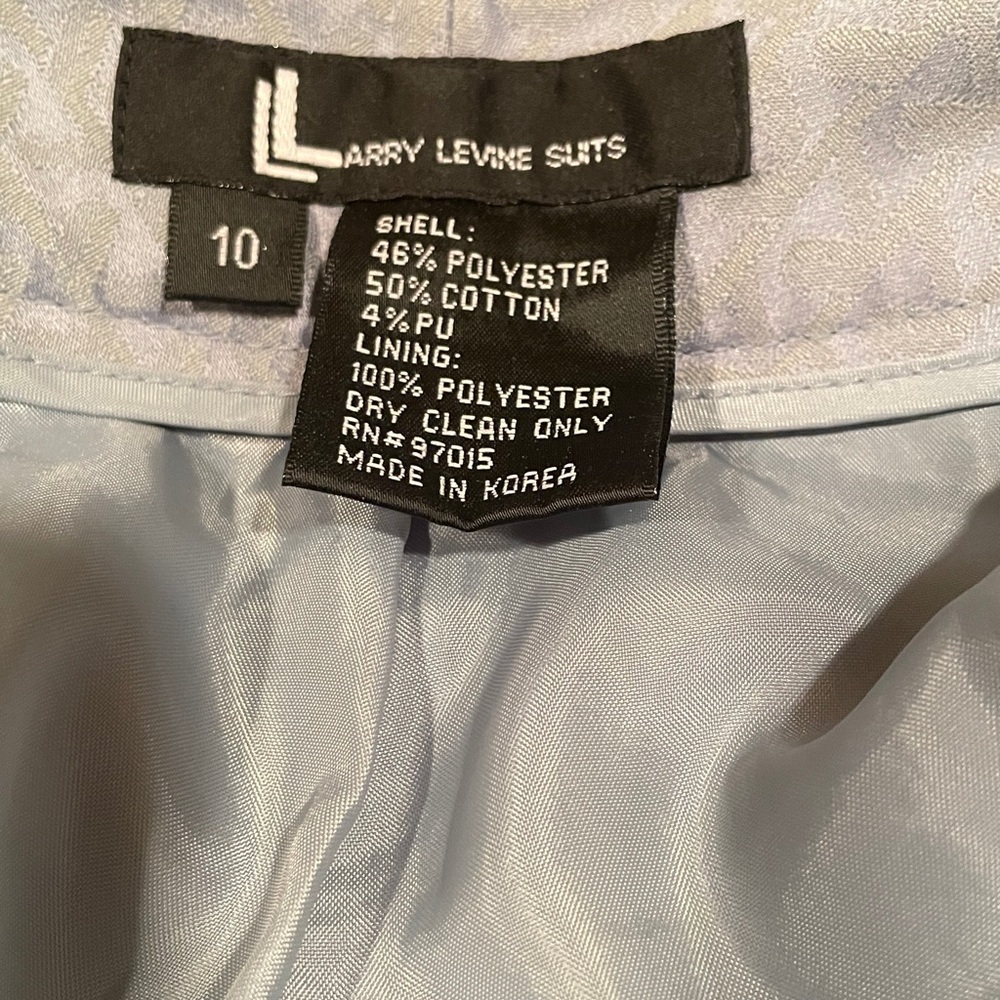 Larry Levine Women’s Textured Slate Blue Gray Pants - Picture 4 of 4